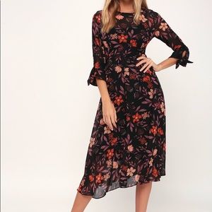 Lulus Passionate Love Floral Midi Dress